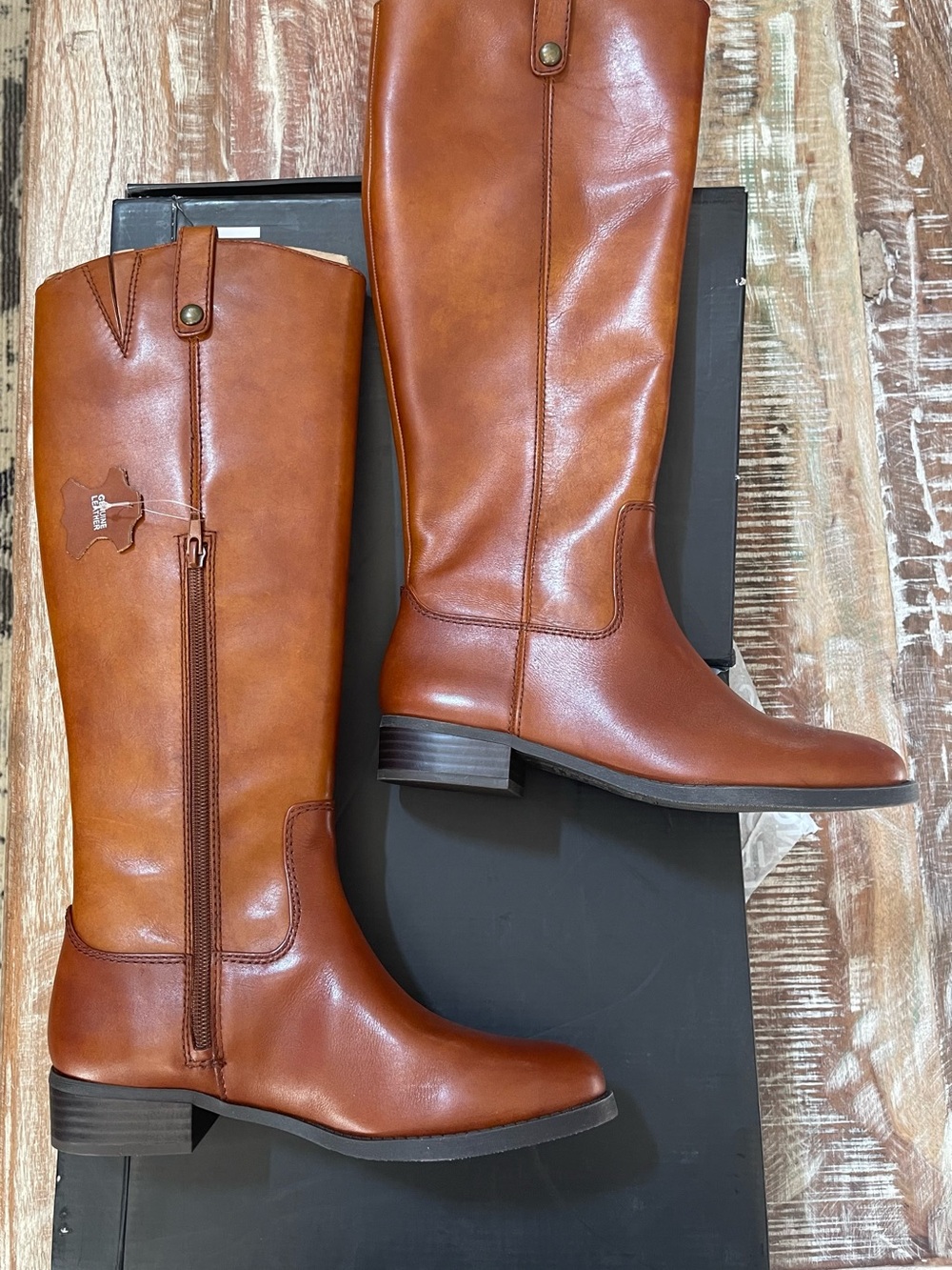 INC International Concepts Tall Riding Boots in Cognac